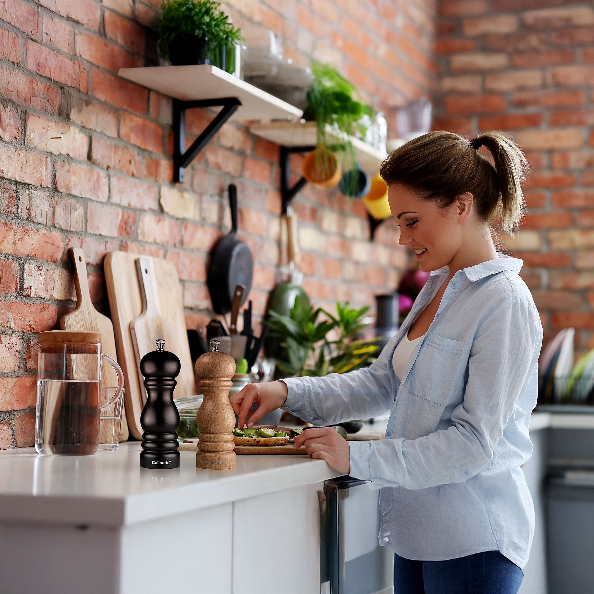 Pepper mill - Molina - 18 cm - black | Culinaris