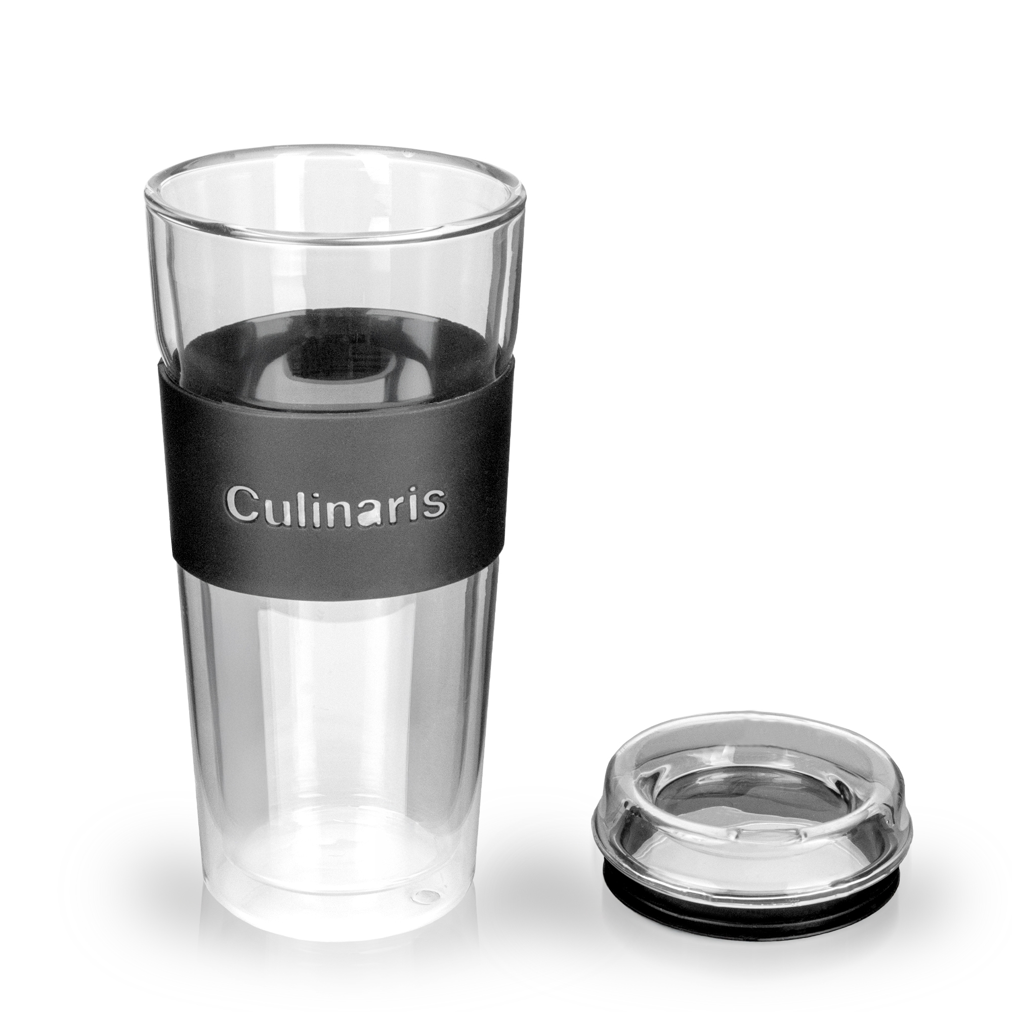 Glass mug - portare - 420 ml - black | Culinaris