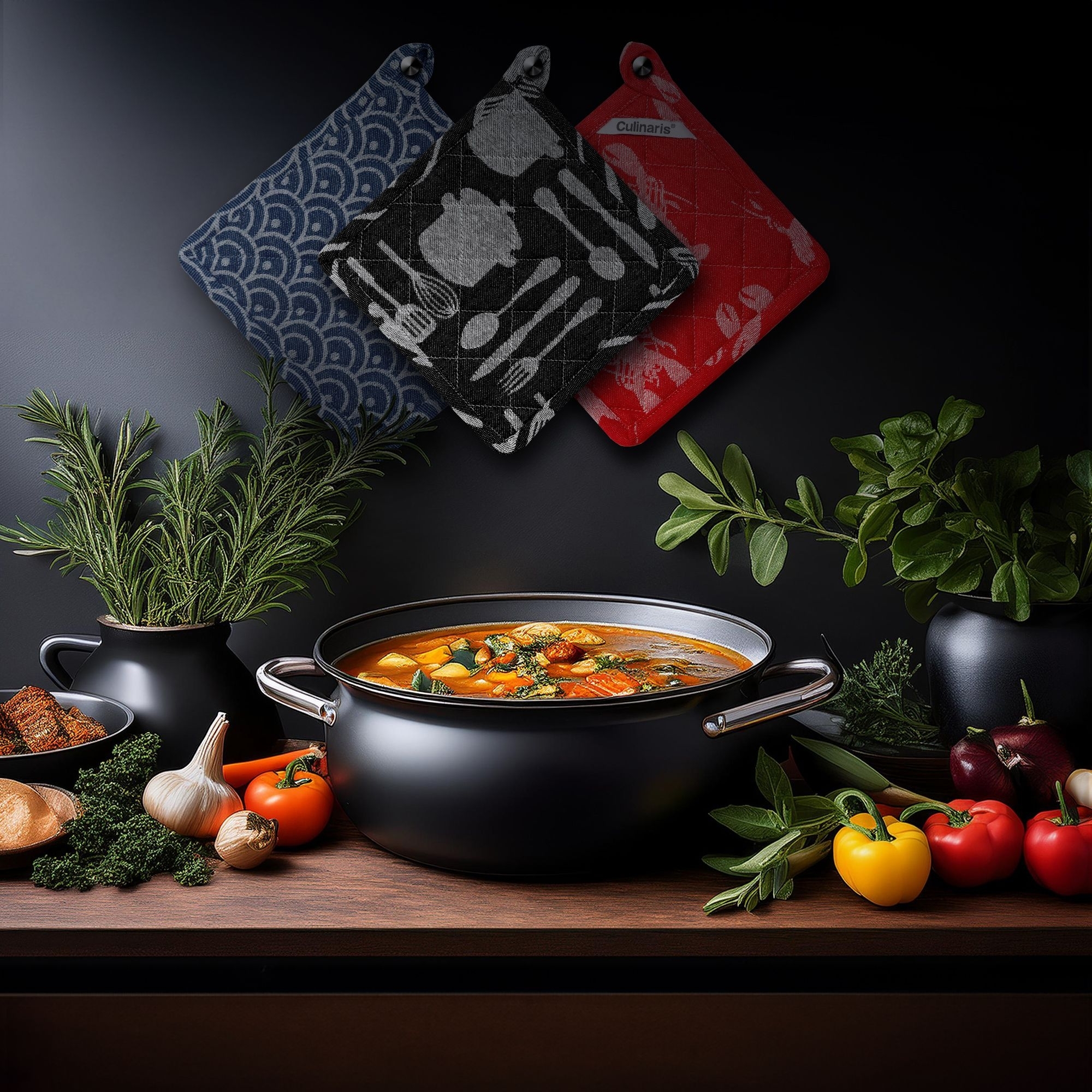 Topflappen - Black Cutlery | Culinaris