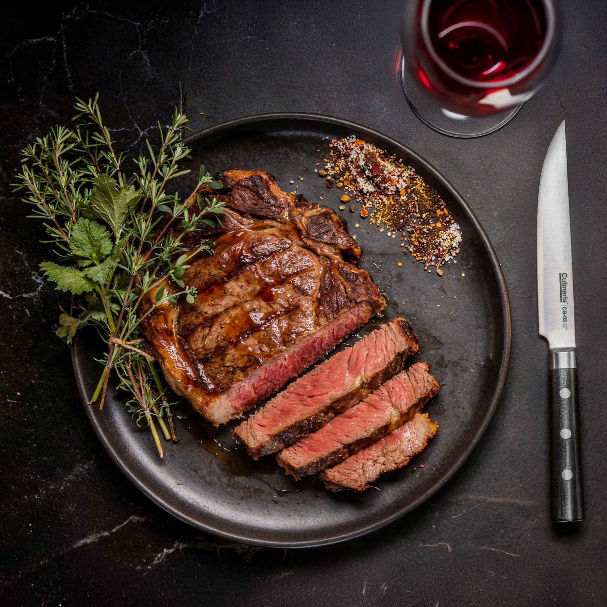 Steak knife - Black series - 13.5 cm - CB-03 | Culinaris