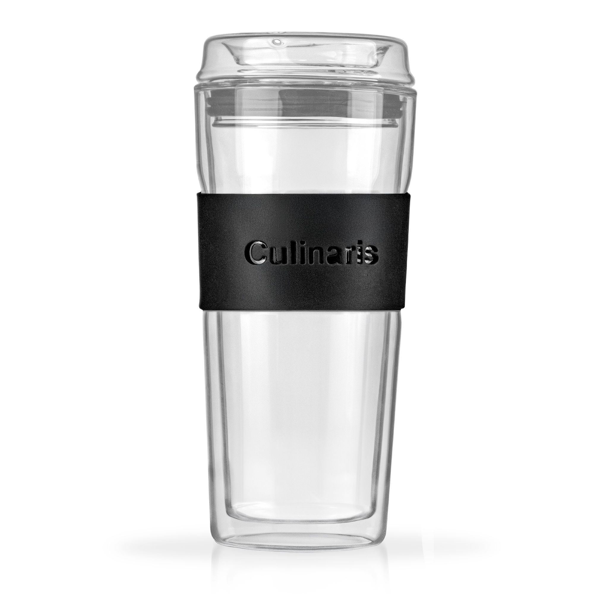 Silicone cover - glass mug Portare - black | Culinaris