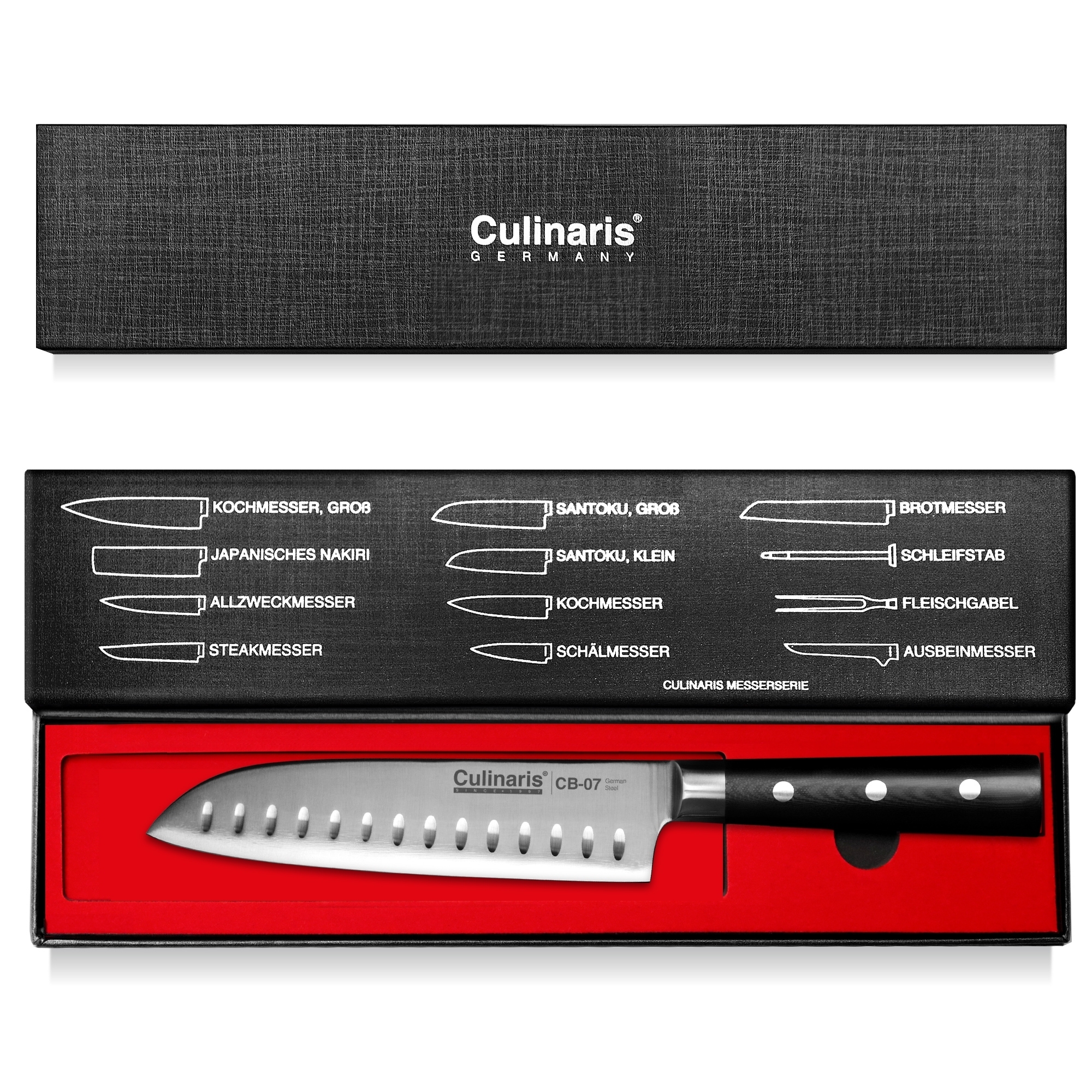 Santoku large - Black Serie - 18 cm - CB-07 | Culinaris