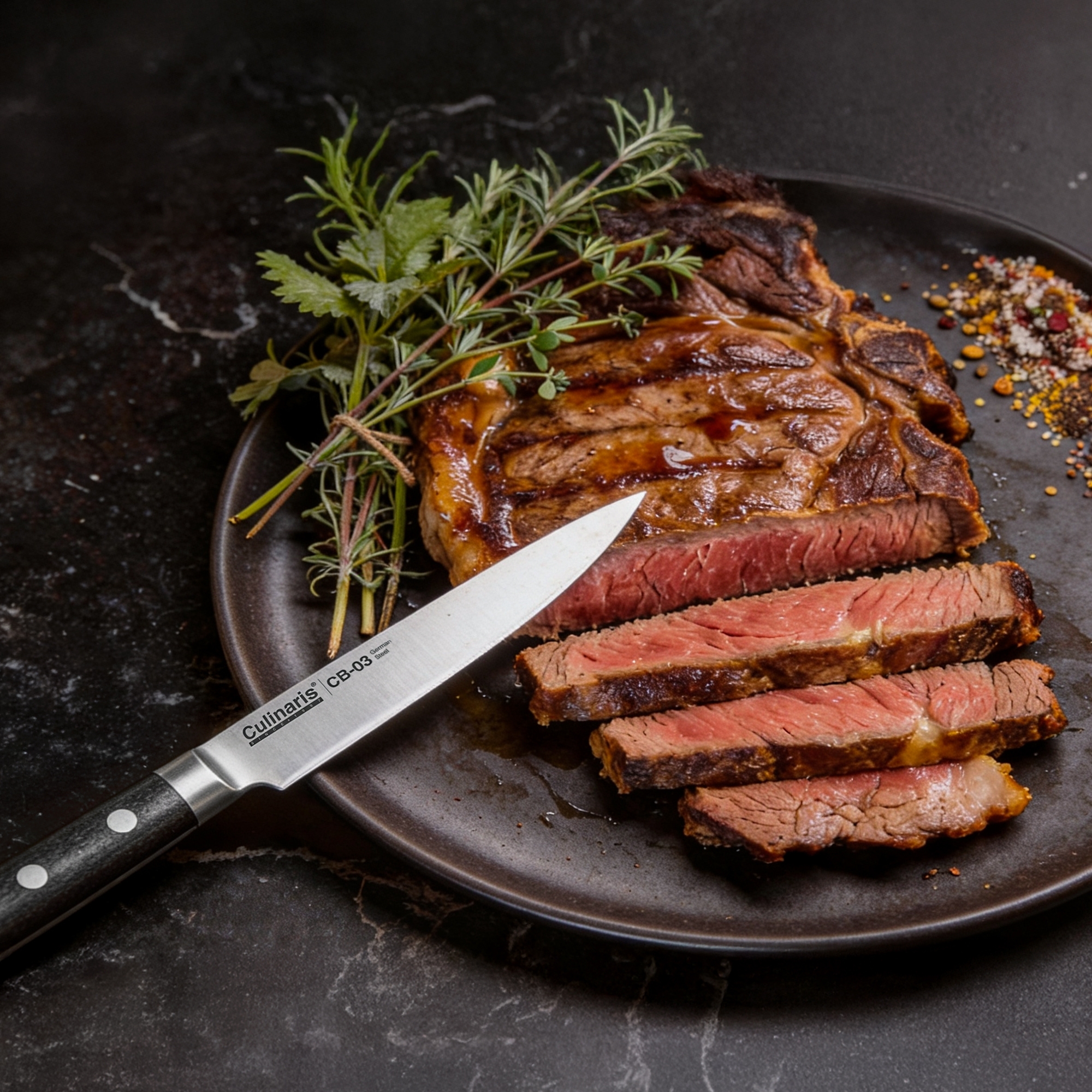 Steak knife - Black series - 13.5 cm - CB-03 | Culinaris