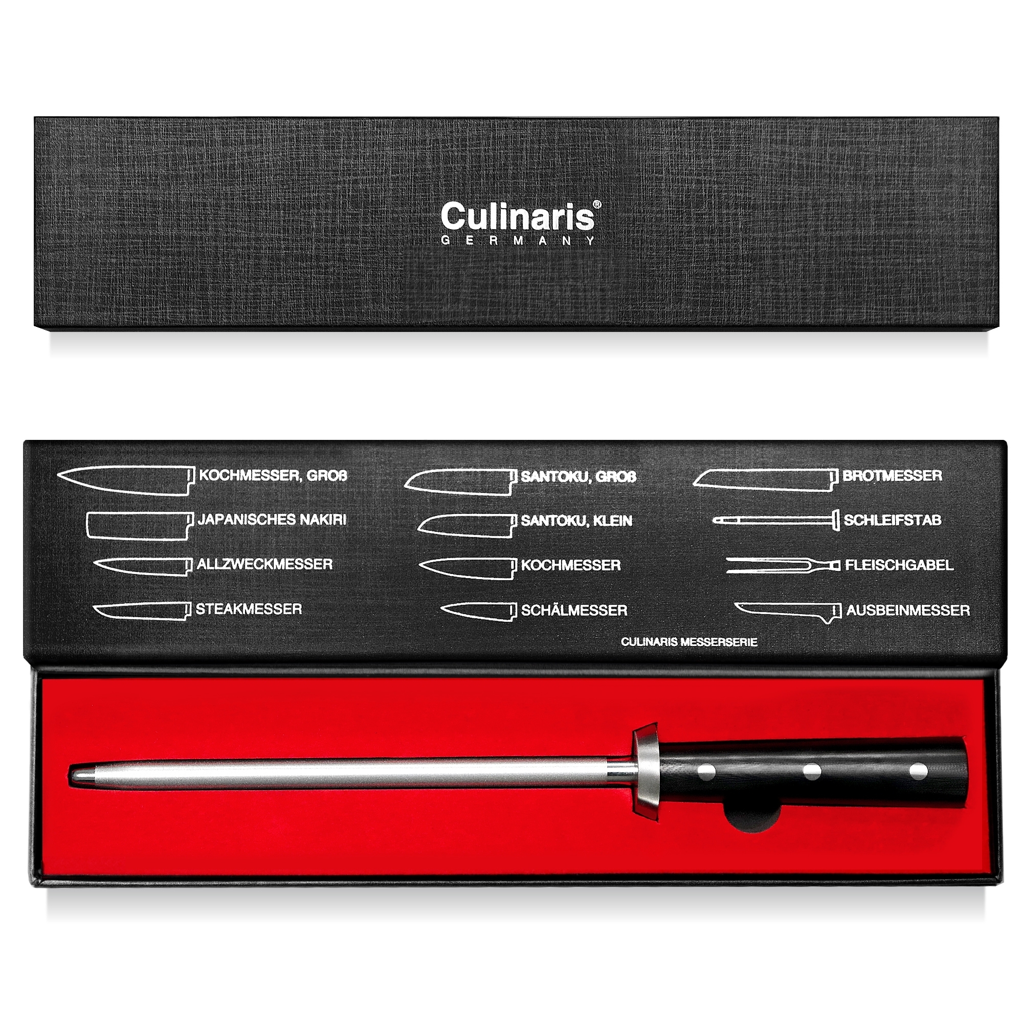 Sharpening rod - Black Series - 23 cm - CB-12 | Culinaris