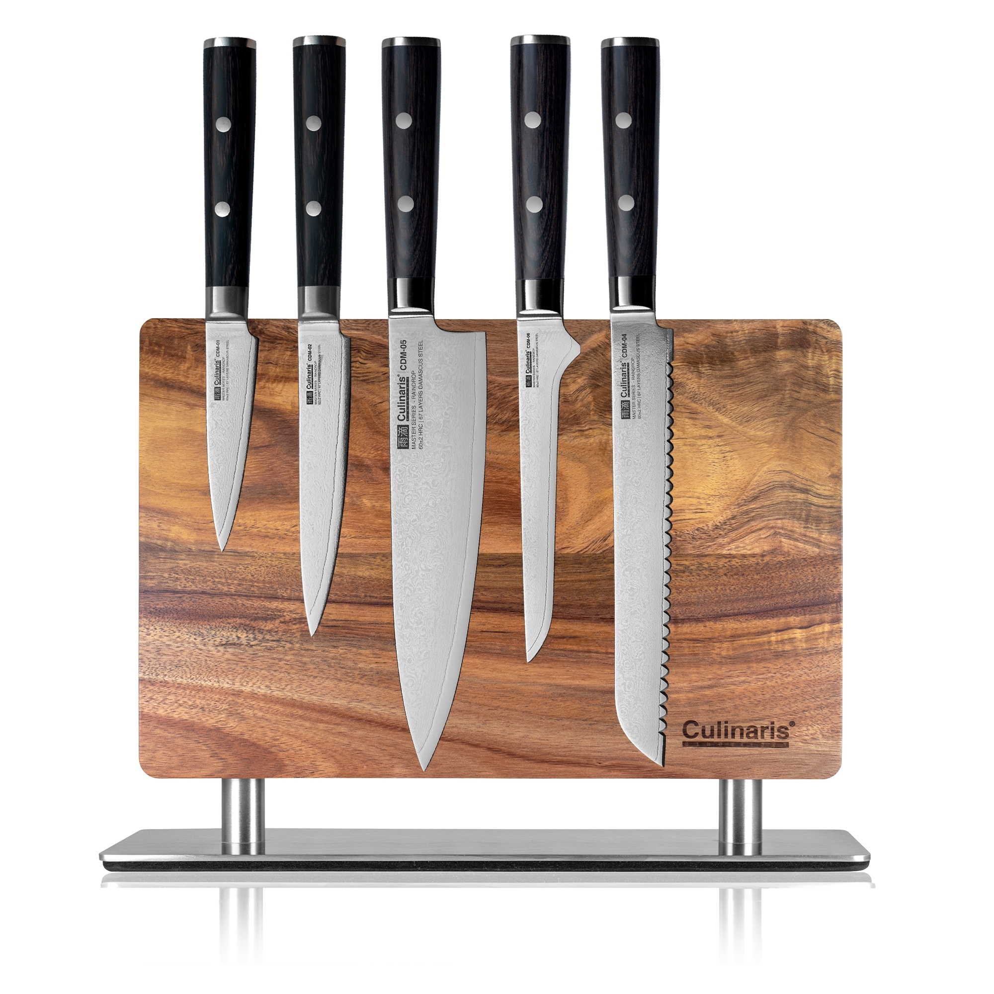 Magnetic knife block with stainless steel base - CB-20 | Culinaris