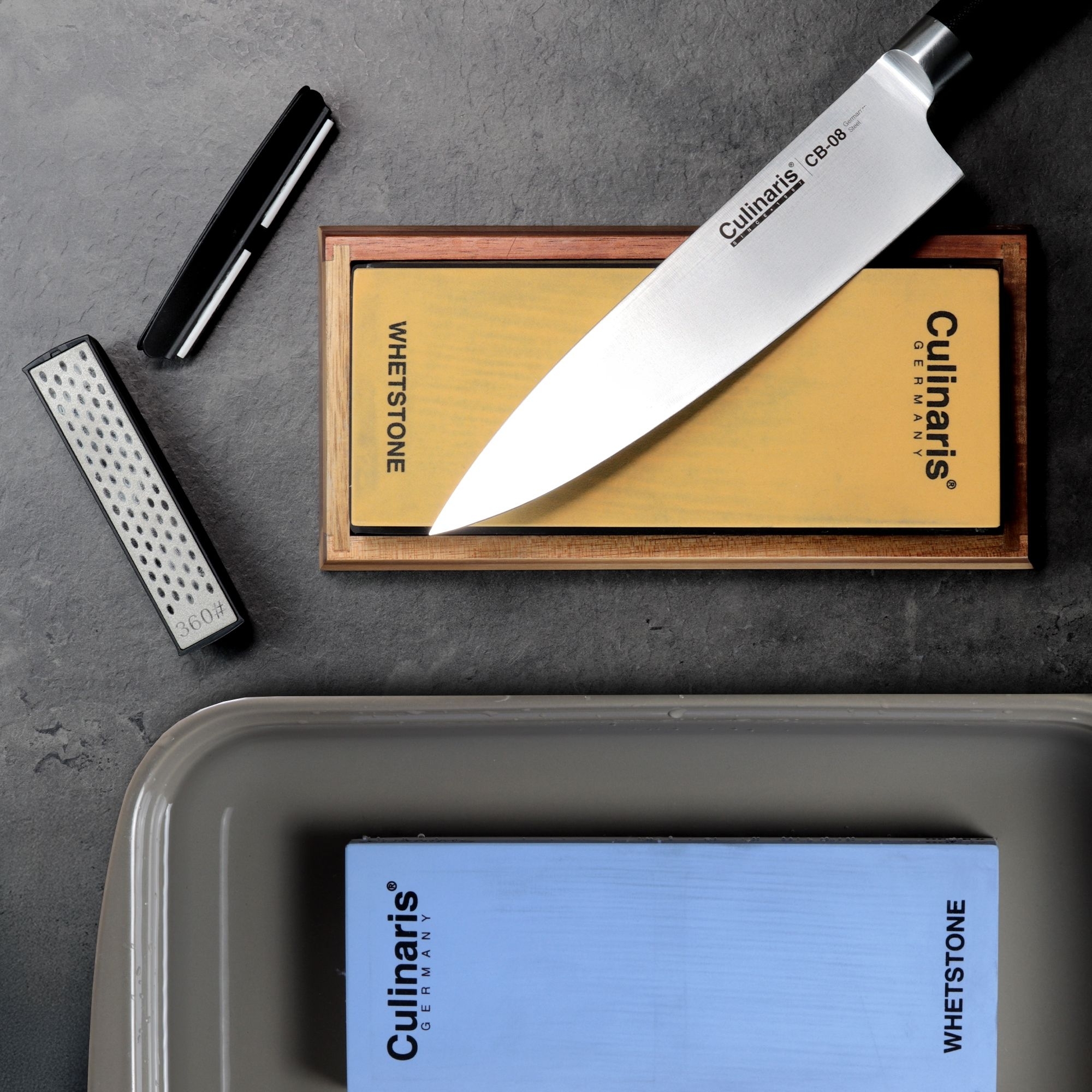 Wet whetstone - 3000/8000 - 5-piece set | Culinaris