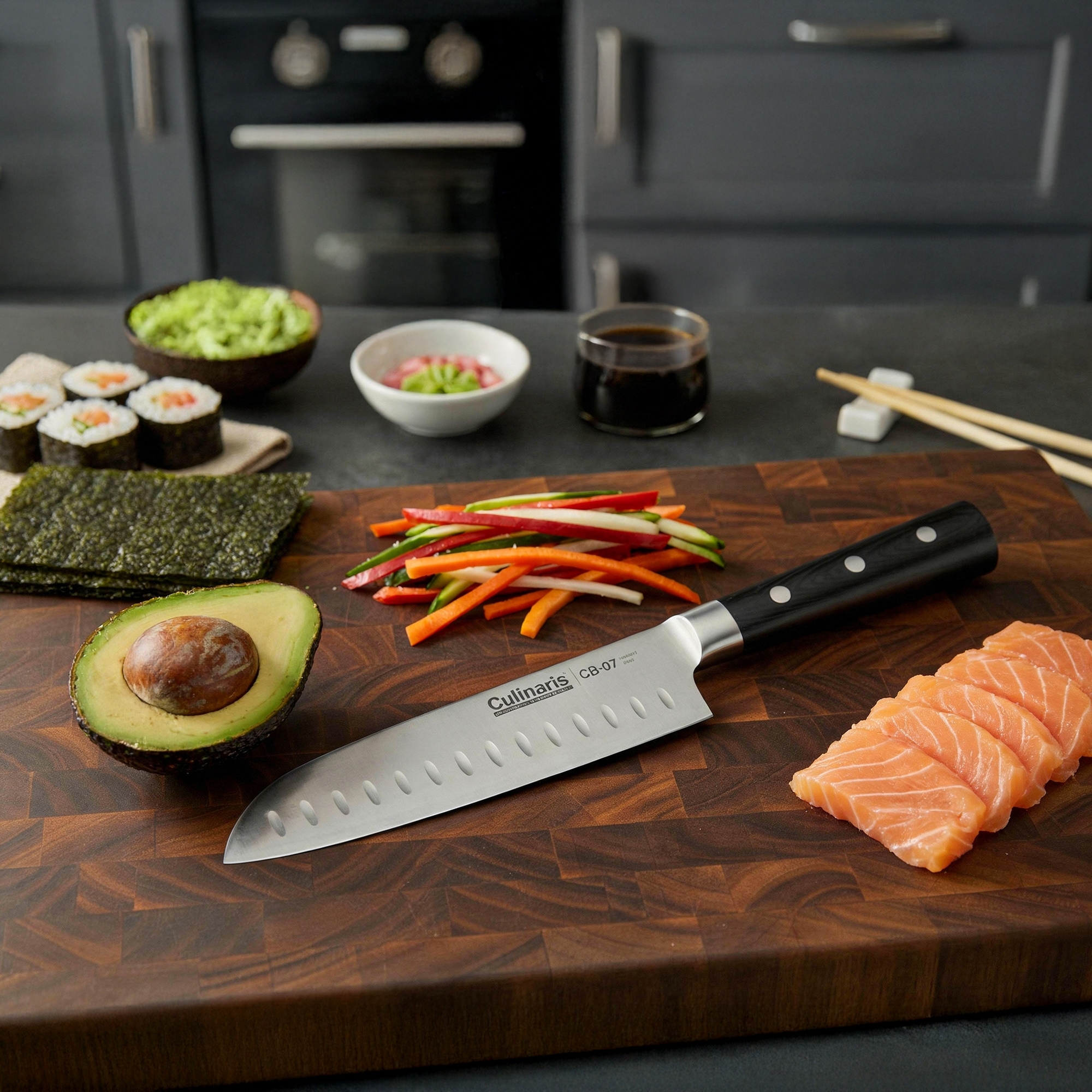 Santoku large - Black Serie - 18 cm - CB-07 | Culinaris