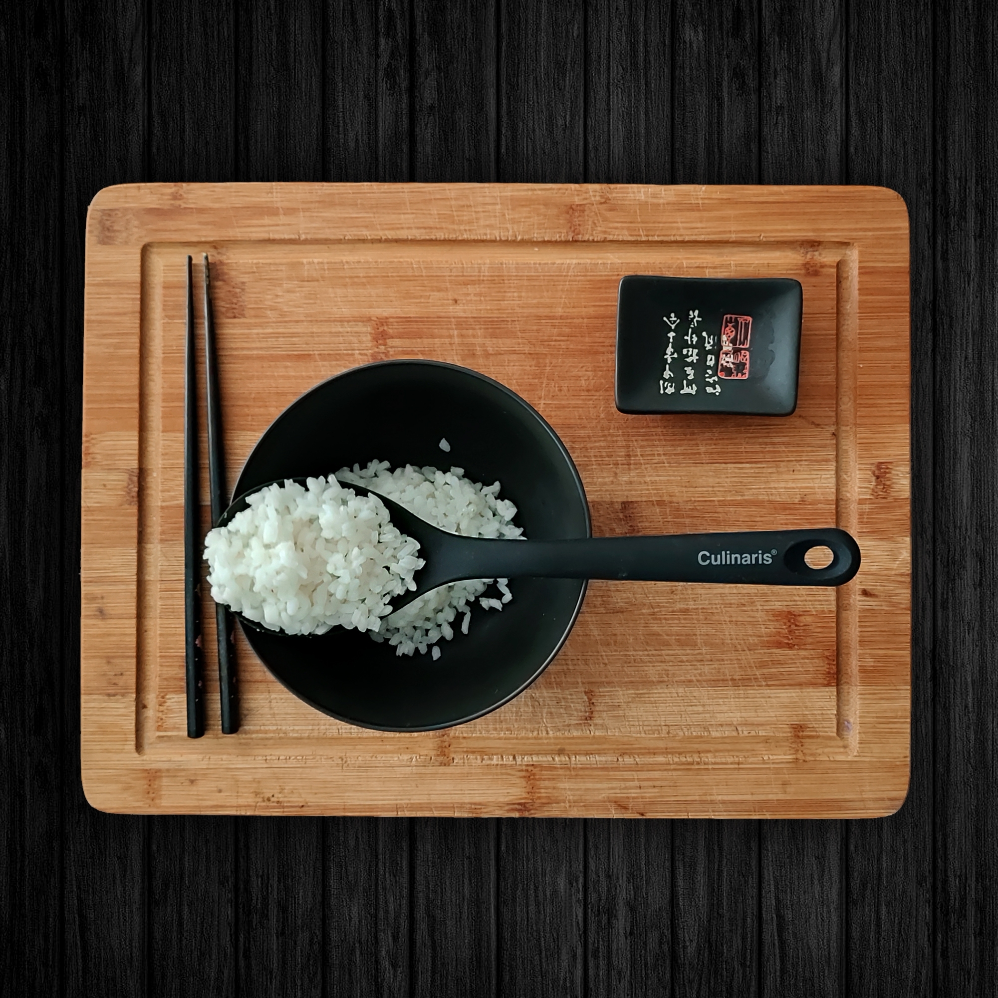 Rice spoon / salad spoon - silicone - black | Culinaris