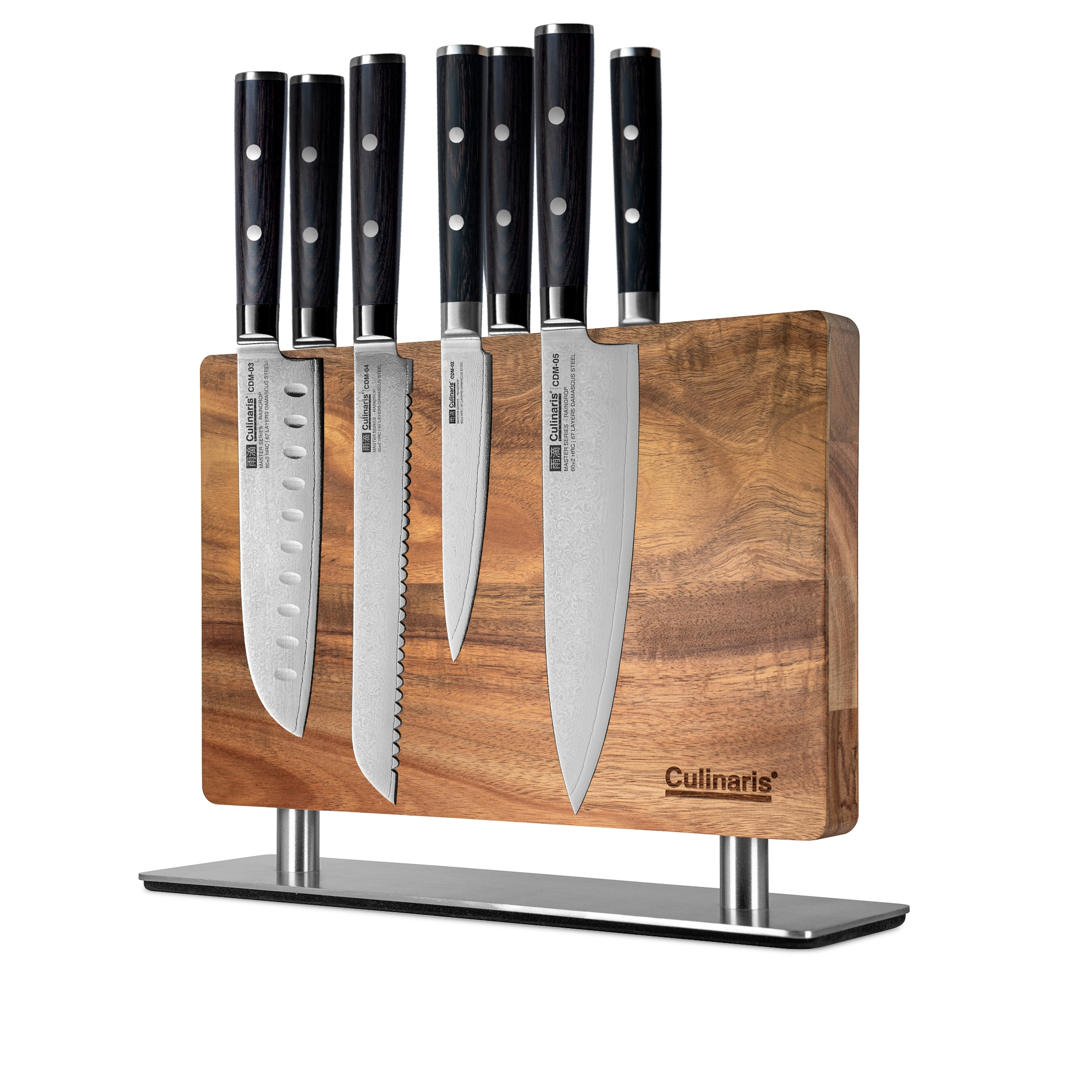 Magnetic knife block with stainless steel base - CB-20 | Culinaris