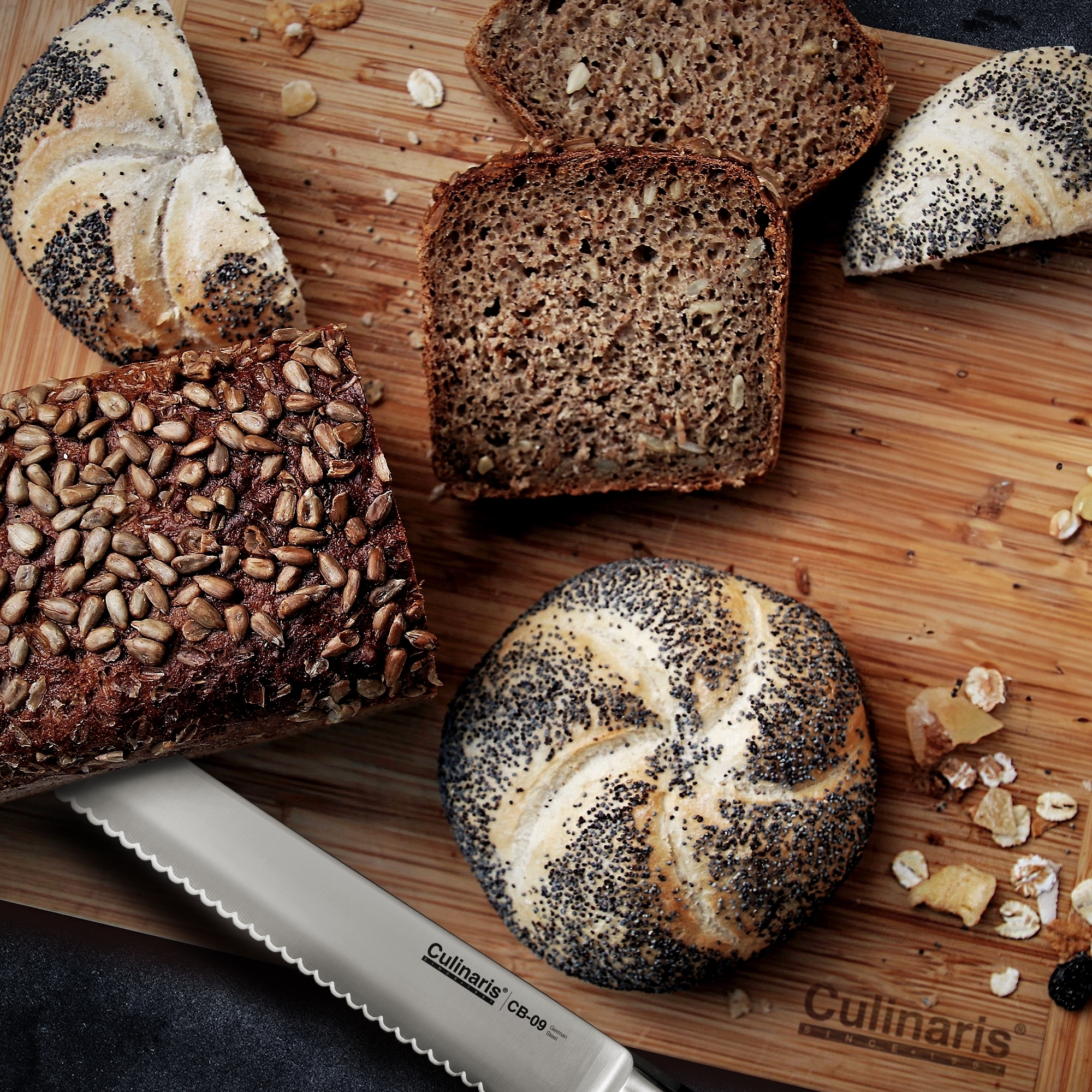 Bread knife - Black series - 25 cm - CB-09 | Culinaris