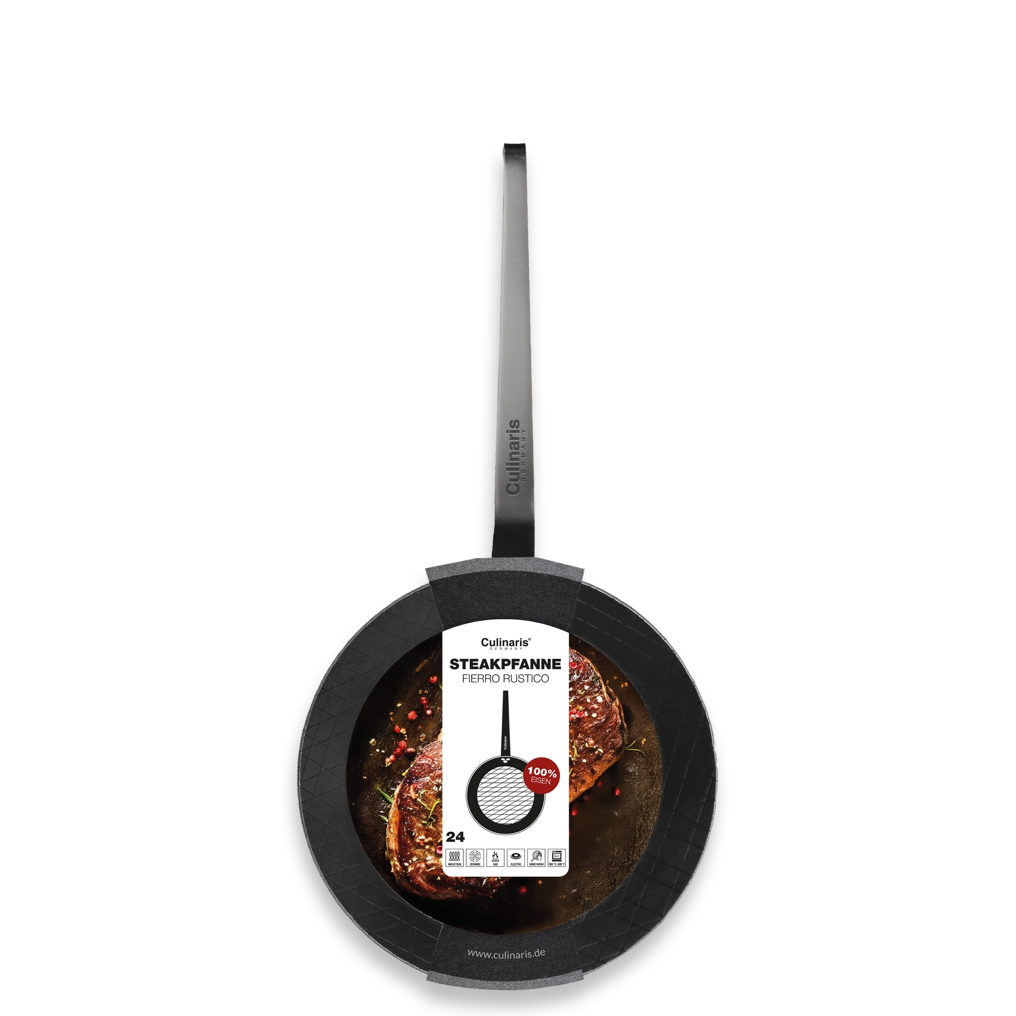 Steakpfanne - Fierro Rustico - 24 cm - Eingebrannt | Culinaris