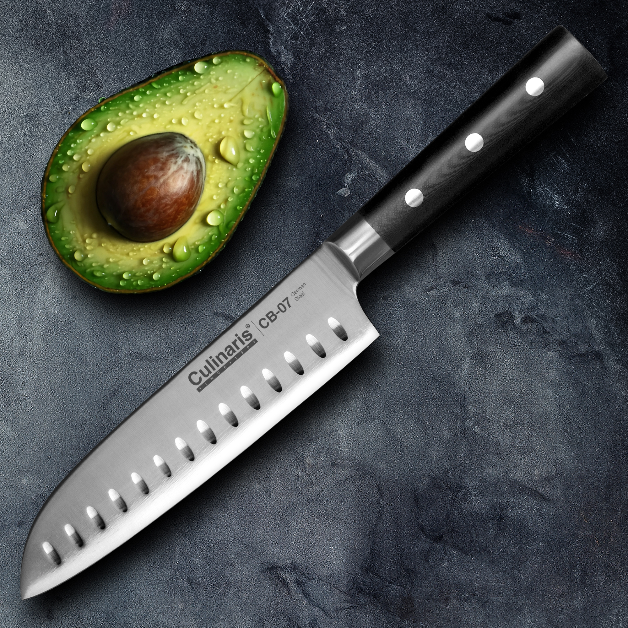 Santoku large - Black Serie - 18 cm - CB-07 | Culinaris