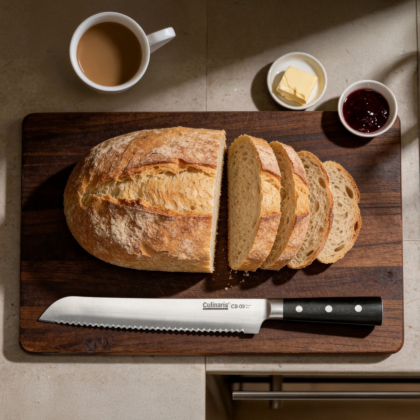 Bread knife - Black series - 25 cm - CB-09 | Culinaris