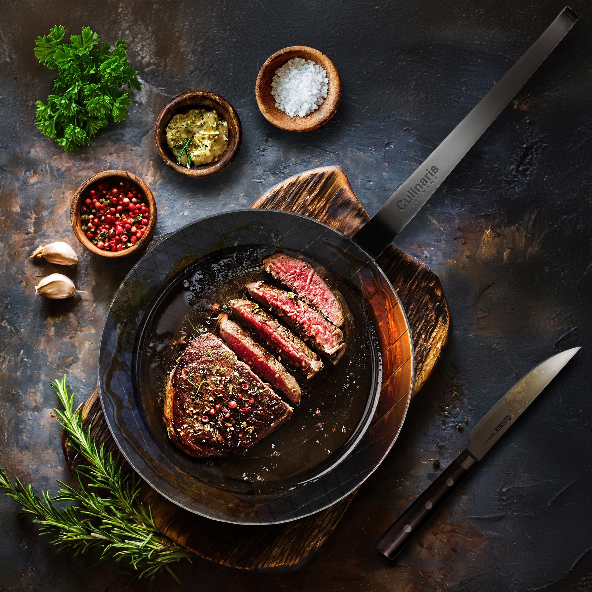 Steakpfanne - Fierro Rustico - 24 cm - Eingebrannt | Culinaris