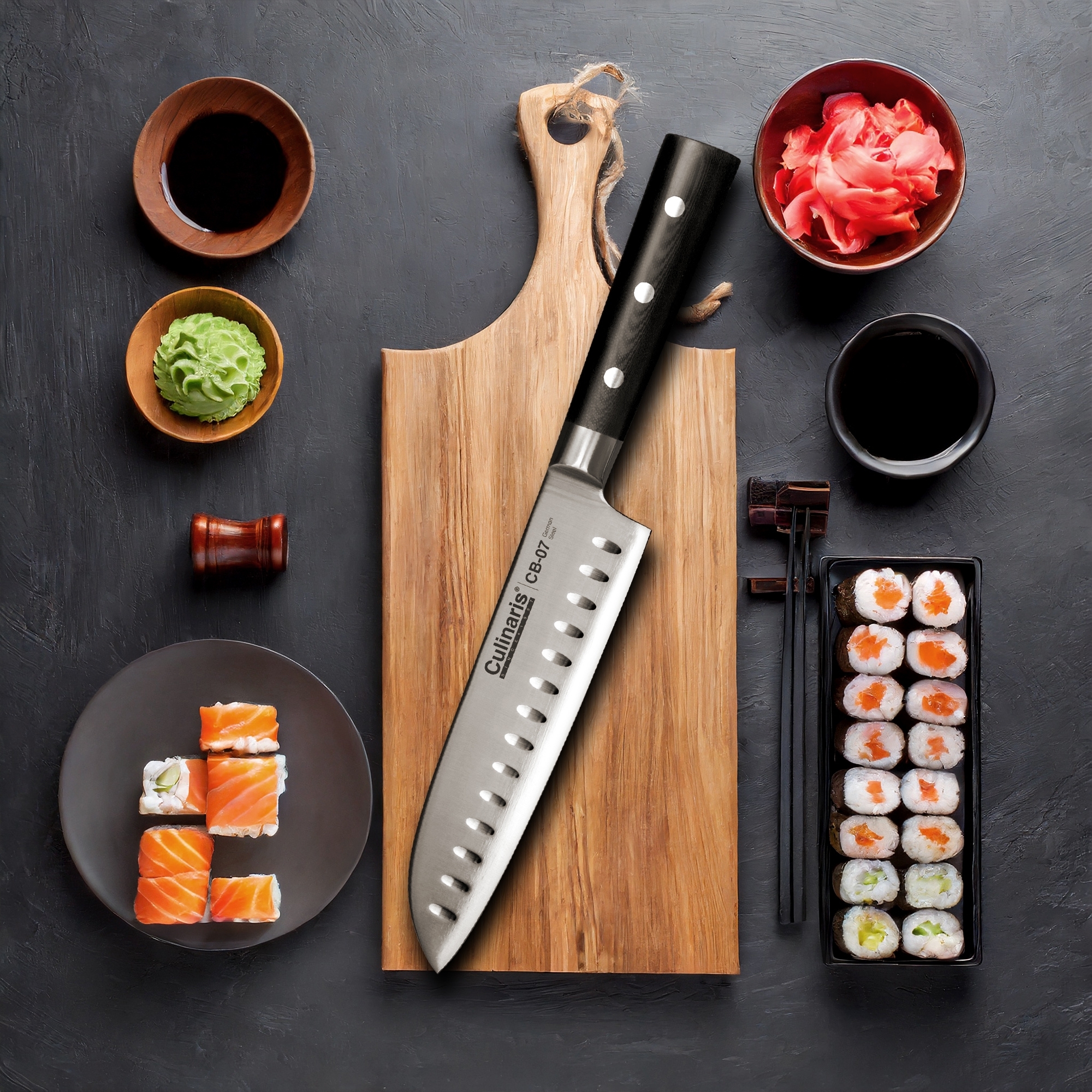 Santoku groß - Black Serie - 18 cm - CB-07 | Culinaris