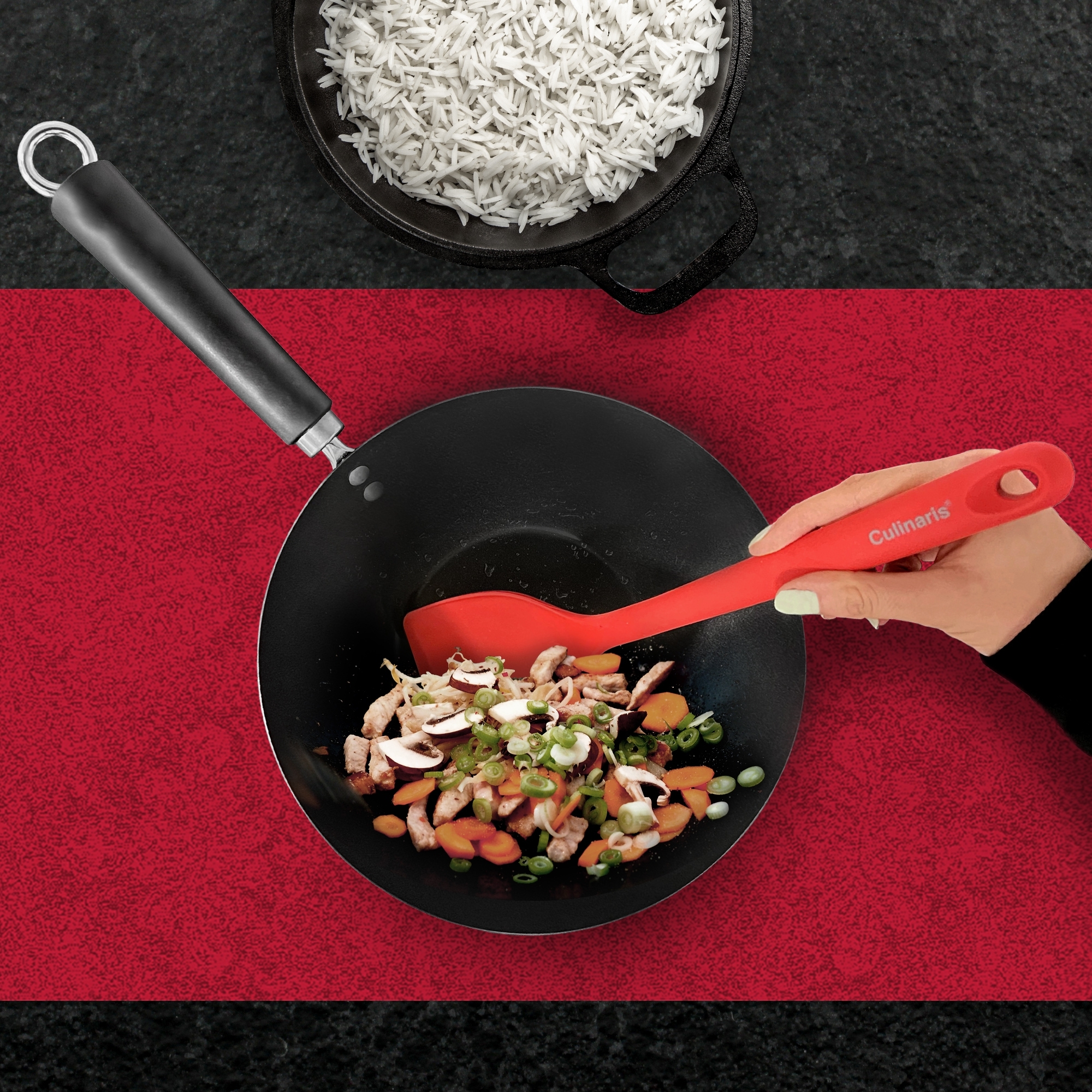 Wok turner - silicone - red | Culinaris