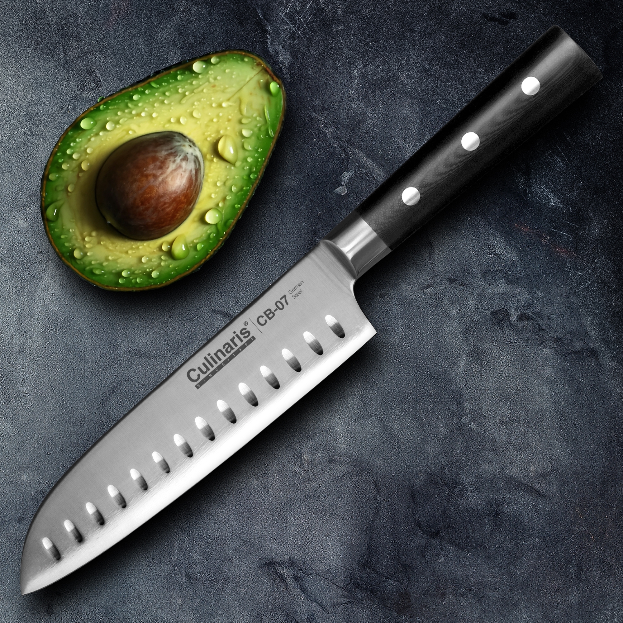 Santoku groß - Black Serie - 18 cm - CB-07 | Culinaris