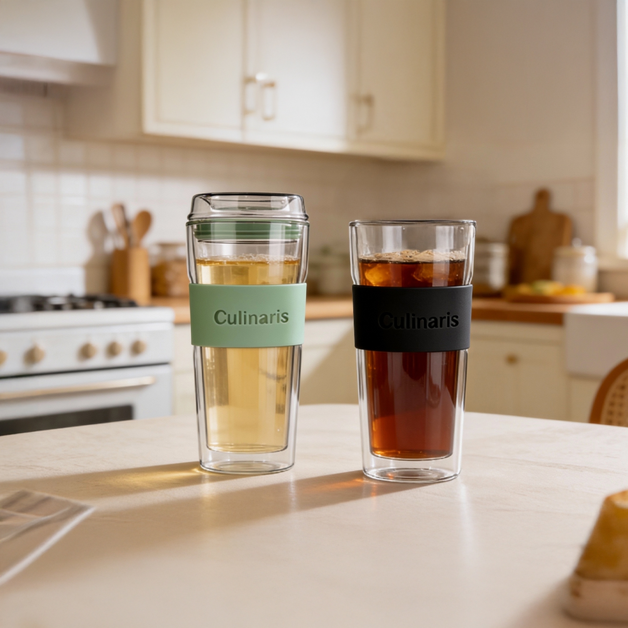 Glass mug - portare - 420 ml - black | Culinaris